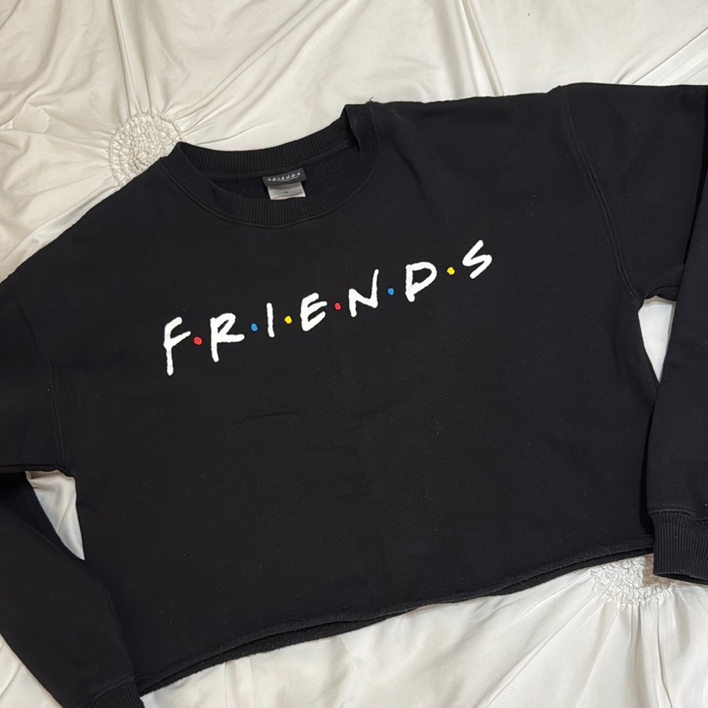 FRIENDS Black Cropped Sweatshirt